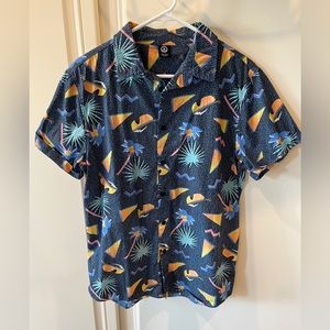 NEFF button down, collar, short-sleeves, blue sz Medium Mens Shirt